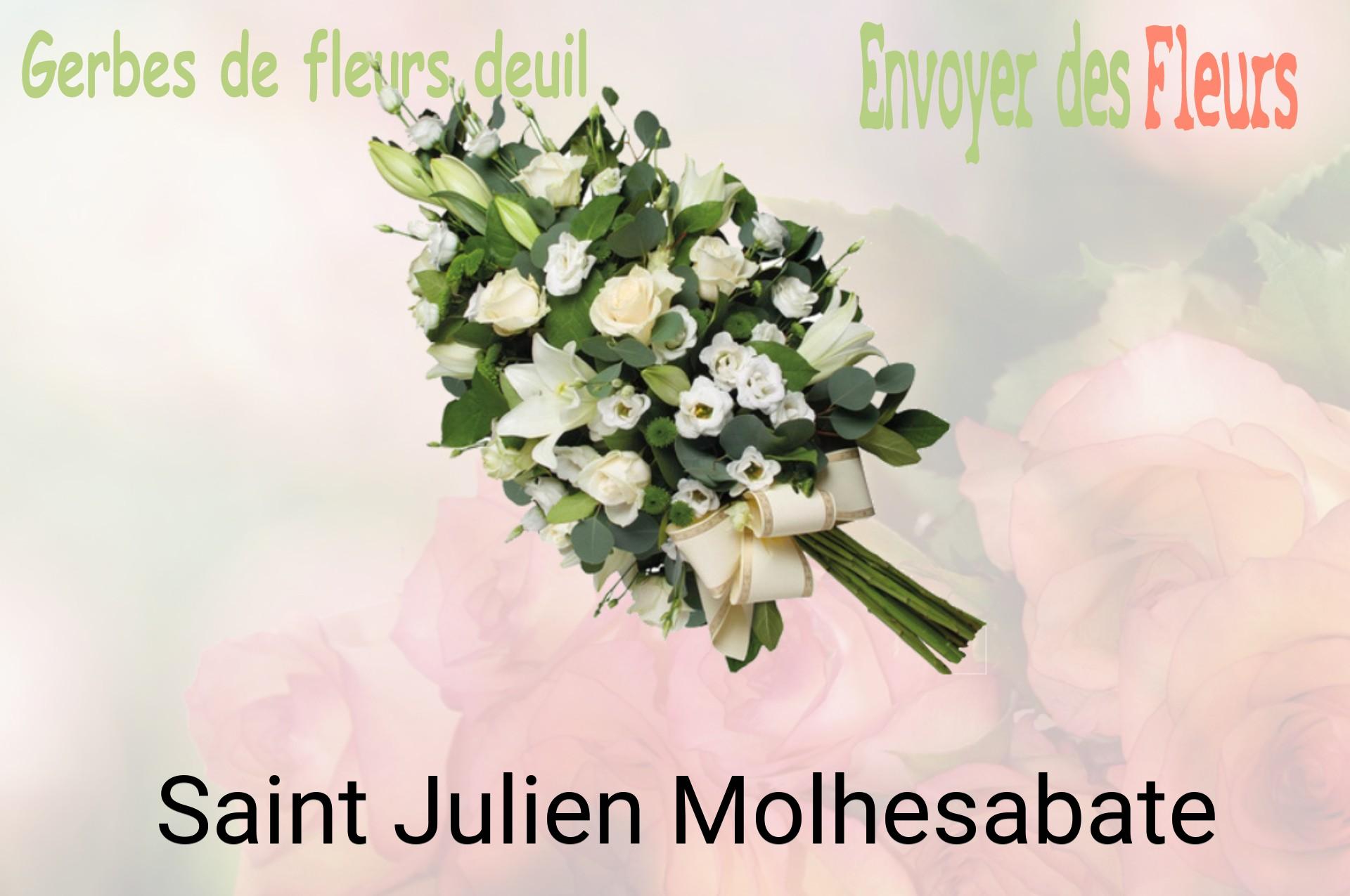 Gerbe de fleurs de deuil livrée à Saint-Julien-Molhesabate